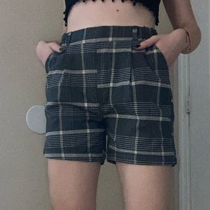 Grey plaid shorts